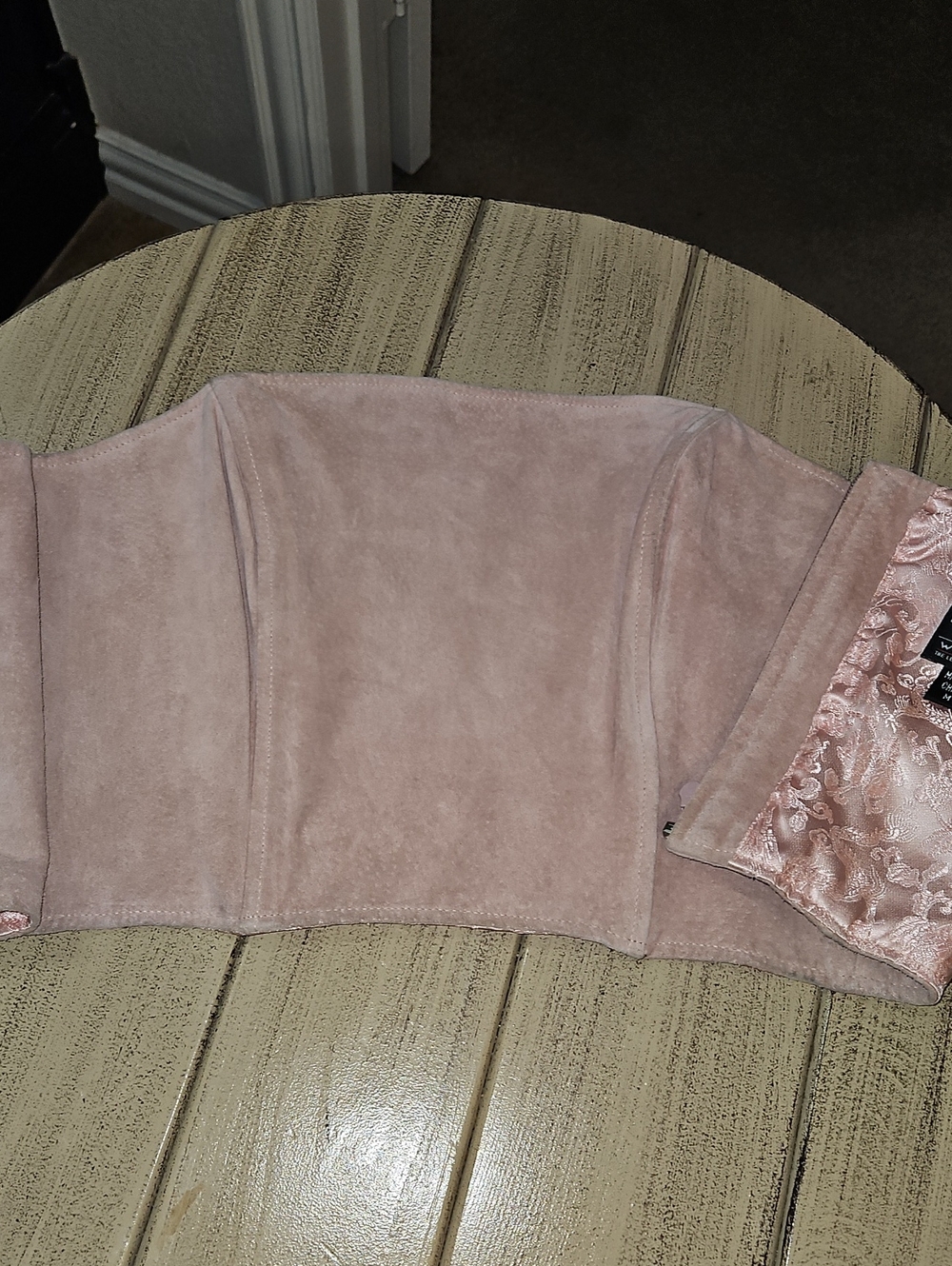Wilson Blush Pink Suede Corset Top